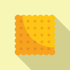 Square cracker with holes is lying on the table, top view
