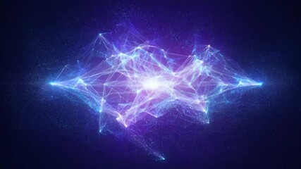 Mesmerizing blue and purple glowing energy sphere against a black background, evoking a cosmic and futuristic feel with swirling lines and vibrant colors resembling a galaxy in space - Powered by Adobe