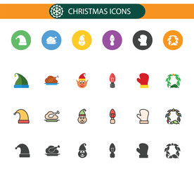 Christmas web icons. 