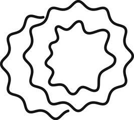 Abstract wavy shape forming a circular frame, ideal for logos or decorative elements