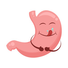 Hungry yummy stomach cartoon character illustration graphic icon