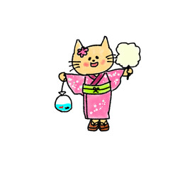 おまつりねこ　女の子