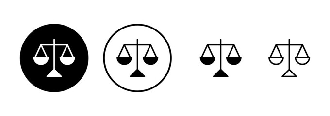 Scales icon vector isolated on white background . Law scale icon. Justice sign