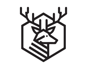 Reindeer logo design vector illustration