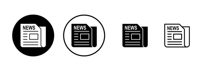 Fototapeta premium Newspaper icon vector isolated on white background. news paper icon vector