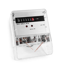 Electric meter isolated on white. Energy measuring device