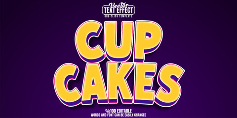 Cupcake editable text effect, customizable frosting and dessert 3d font style