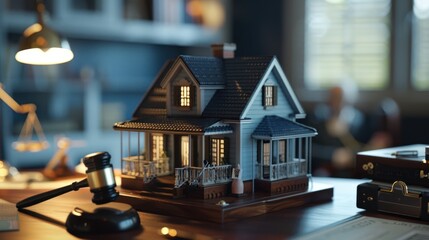 The miniature house on desk