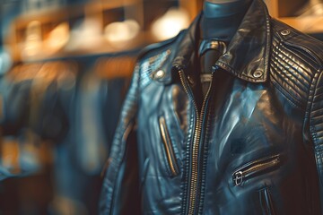 Elegant brown leather cowboy jacket, a classic fashion accessory, are isolated on a dark background