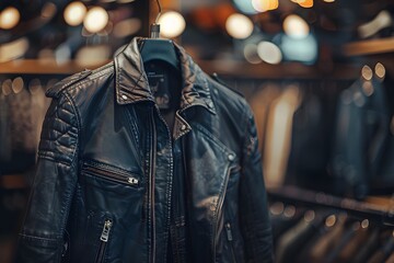 Elegant brown leather cowboy jacket, a classic fashion accessory, are isolated on a dark background