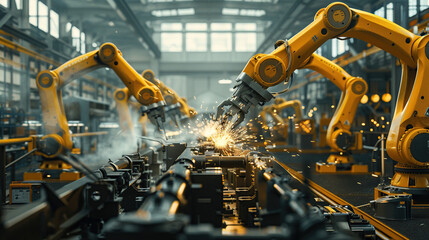 Industrial robots on the modern factory floor