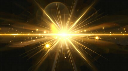 Radiant Sun Rays and Yellow Flare: Light Overlays