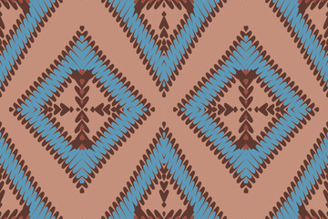 Mexican Flower Background, Traditional Ethnic Ikat, Aztec Abstract Vector Pattern, Seamless Pattern in Tribal, Folk Embroidery and Mexican Style.