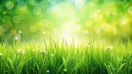 Fototapeta premium Green grass background perfect for spring and summer with vibrant colors, lush, fresh, flora, nature, growth, plants