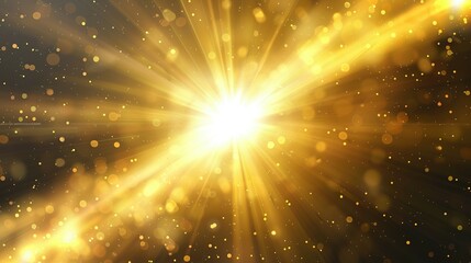 Naklejka premium Light Transition Effects: Sun Rays and Yellow Flare