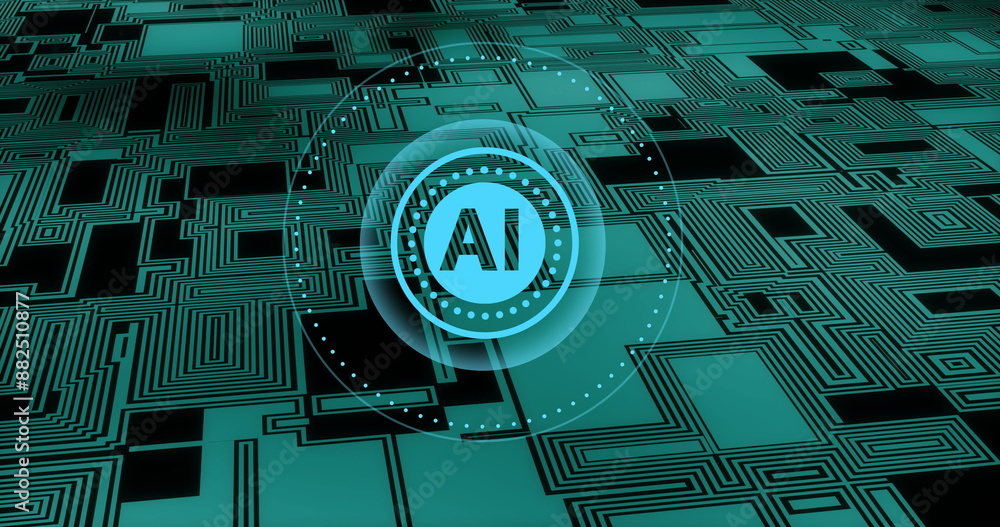 Aufkleber image of scope scanning with ai text over green shapes