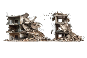 Collapsed Building Rubble PNG Transparency Isolated Image