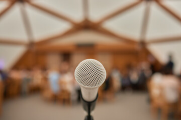 Make sure to arrange the microphone correctly in the event hall for speeches or performances