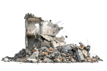 Collapsed Building Rubble PNG Transparency Isolated Image