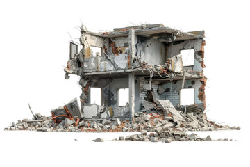 Collapsed Building Rubble PNG Transparency Isolated Image