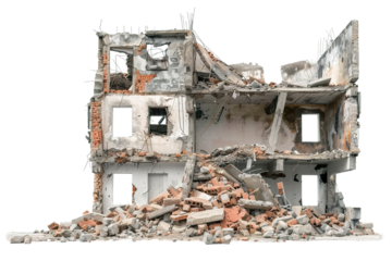 Collapsed Building Rubble PNG Transparency Isolated Image