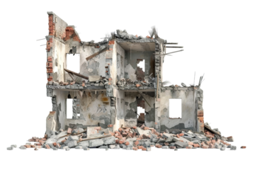 Collapsed Building Rubble PNG Transparency Isolated Image