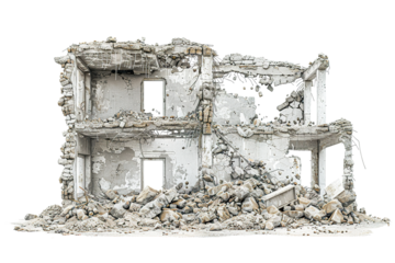 Collapsed Building Rubble PNG Transparency Isolated Image