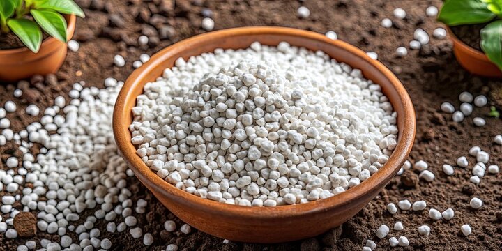Perlite mixed into potting soil for improved drainage and compaction prevention , perlite, lightweight