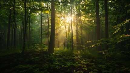 Sunlit Serenity in the Heart of the Forest