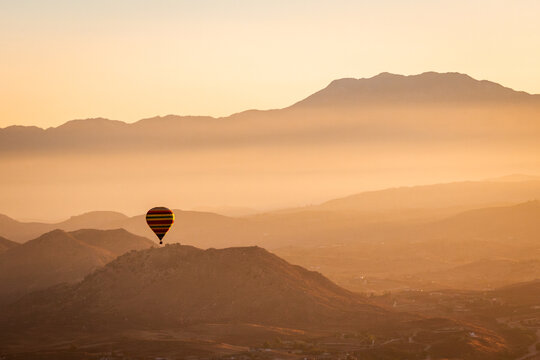 Hot air ballooning over Temecula one early autumn morning.