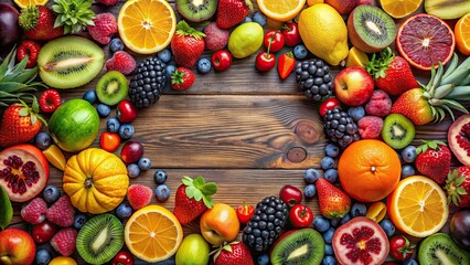 Vibrant background filled with an assortment of colorful fruits, , colorful, background, fruits, vibrant,healthy, fresh, diet