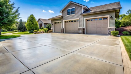 Smooth concrete driveway in Des Moines, Iowa , concrete, driveway, smooth, clean, residential, urban, Iowa, Midwest