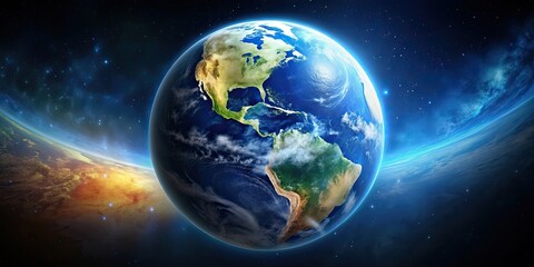 Fototapeta premium Stunning high-resolution image of Earth from outer space, Earth, 4k, planet, space, atmosphere, globe, nature, satellite