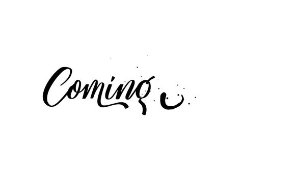 Text coming soon animated on transparent background template.