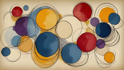 Abstract colorful circles overlapping each other