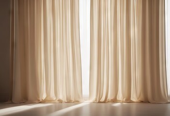 room background minimalistic wall product window gentle shadow beige light presentation abstract curtains template texture