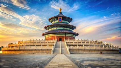 View of the majestic Temple of Heaven in Beijing, China , Temple of Heaven, Beijing, China, architecture