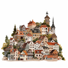 Fototapeta premium イラスト 家 建物 住宅