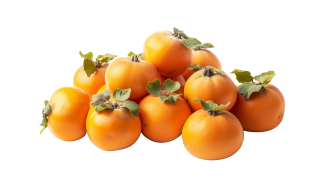 Vibrant Orange Persimmons - Fresh and Juicy Fruit Isolated on White Background for Visual Appeal
