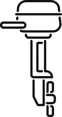Obraz premium Simple line art of a boat motor emphasizing its role in propelling watercraft