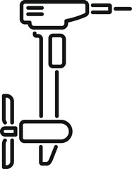 Simple line icon of a boat motor, ideal for nautical or marine themed designs