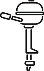 Simple line art icon of a boat motor used for propelling a vessel through water