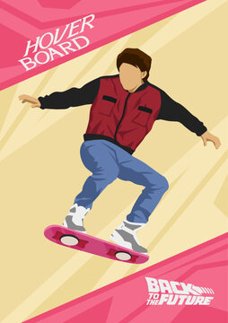 illustration of a hover board this iconic scene in movie best ever 