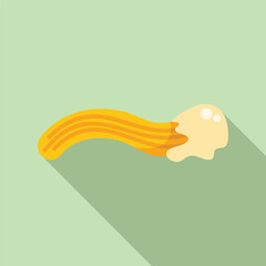 Churro is dipped in white chocolate cream, offering a delightful blend of flavors