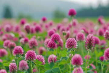 Obraz premium red clover farm