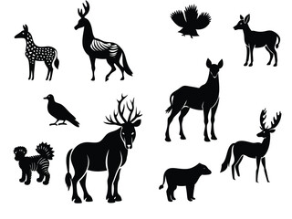 Obraz premium set of animals silhouettes