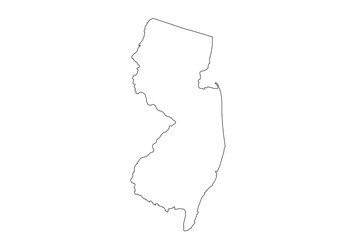 Political map of New Jersey state, United States of America