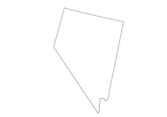 Political map of Nevada state, United States of America