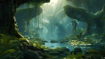 forest in an alien planet 