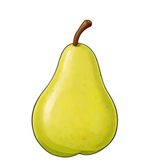 cartoon juicy green pear fruit isolated on white background healthy 